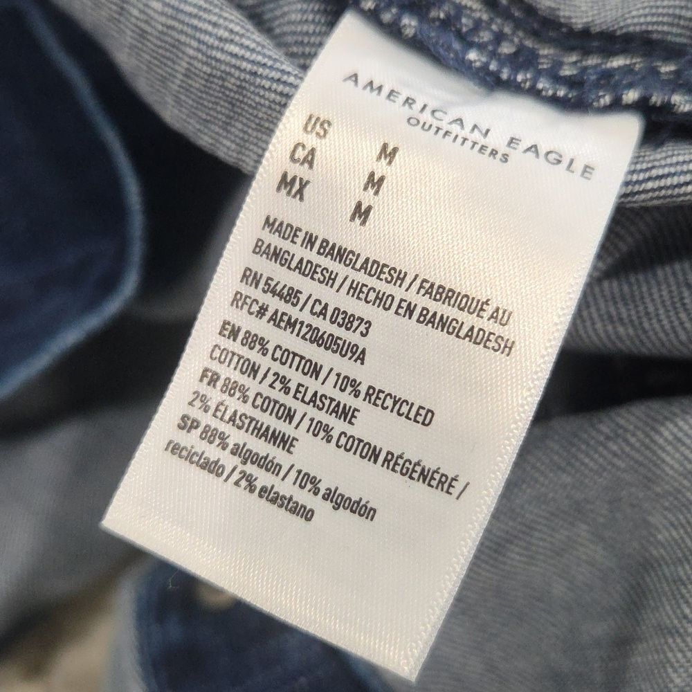 American Eagle Dark Blue Button Front, Denim Halter Top, NWT, MEDIUM - Picture 5 of 6